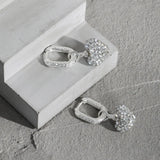 925 Silver Big Heart Drop Earrings for Women