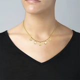 925 Silver Coins Charm Long Choker Necklace Wedding Jewelry