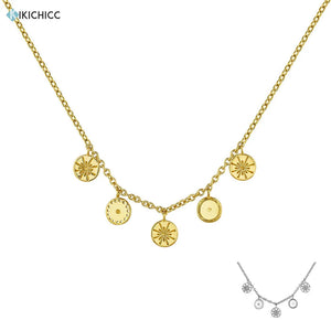 925 Silver Coins Charm Long Choker Necklace Wedding Jewelry
