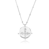 925 Silver Coins Charm Long Choker Necklace Wedding Jewelry