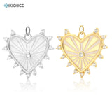 925 Silver Enamel Pendant Crystal Zircon For Necklace Wedding Gift