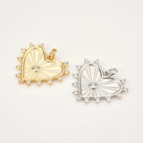 925 Silver Enamel Pendant Crystal Zircon For Necklace Wedding Gift
