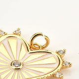 925 Silver Enamel Pendant Crystal Zircon For Necklace Wedding Gift