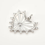 925 Silver Enamel Pendant Crystal Zircon For Necklace Wedding Gift