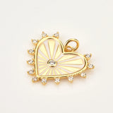 925 Silver Enamel Pendant Crystal Zircon For Necklace Wedding Gift