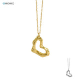 925 Silver Geometric Heart Pendant Necklace Chain Fine Jewelry