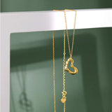 925 Silver Geometric Heart Pendant Necklace Chain Fine Jewelry