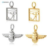 925 Egyptian Scarab Beetle Silver Charm Pendant
