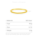 925 Silver Anillo Beads Rings Thin Women Small Wedding Jewelry For Girls