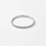 925 Silver Anillo Beads Rings Thin Women Small Wedding Jewelry For Girls