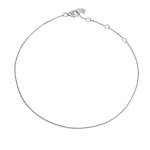 925 Silver Baby Box Chain Anklet Slim Chains For Foot Women Small