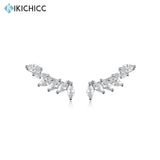 925 Silver Oval Crystal Climber Earring Piercings