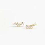 925 Silver Oval Crystal Climber Earring Piercings