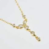 925 Silver Cross Flower PARADIS NECKLACE Choker Fine Jewelry