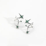 925 Silver Green CZ Circle Earrings - Women's Jewelry