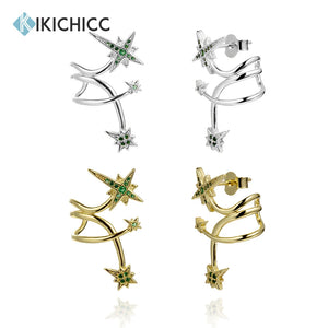 925 Silver Green CZ Circle Earrings - Women's Jewelry