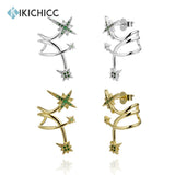 925 Silver Green CZ Circle Earrings - Women's Jewelry