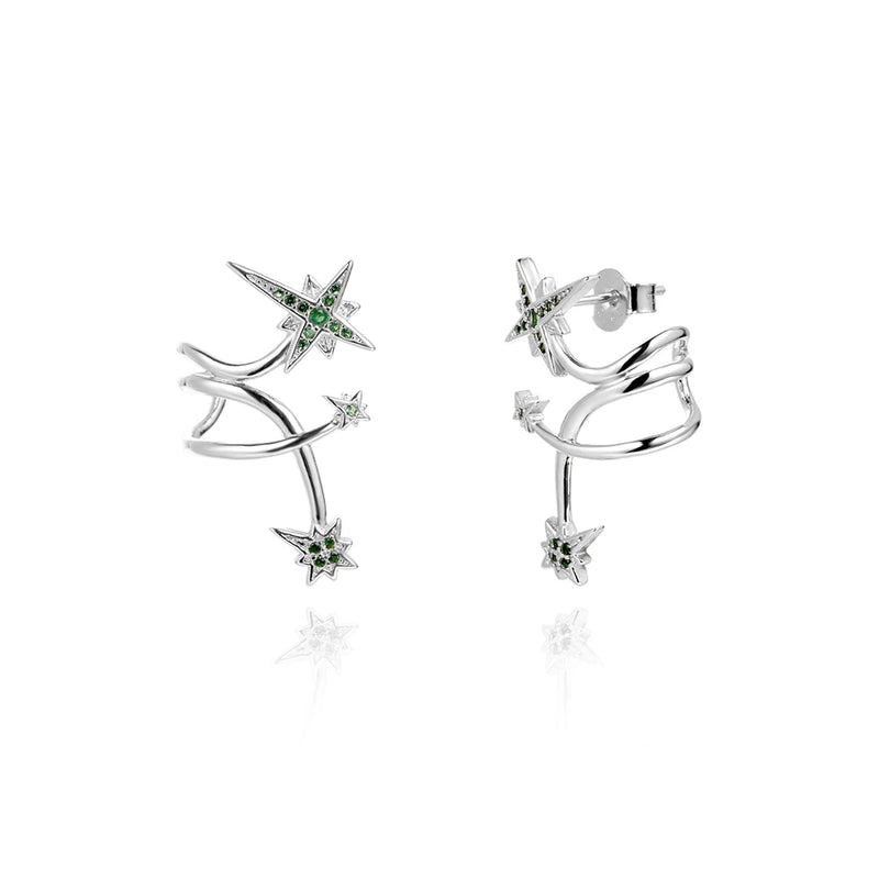 925 Silver Green CZ Circle Earrings - Women's Jewelry