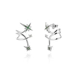 925 Silver Green CZ Circle Earrings - Women's Jewelry