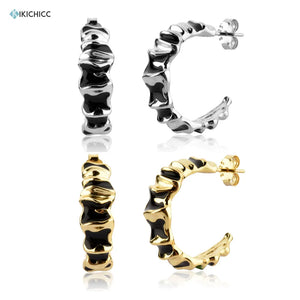 925 Silver Geometric Circle Hoop Earring Women Jewelry