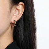 925 Silver Geometric Circle Hoop Earring Women Jewelry