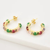 925 Silver Lofoten Island Rainbow CZ Drop Earring Zircon Piercing