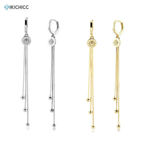 925 Silver Long Chain Drop Earring Women Piercing Jewelry