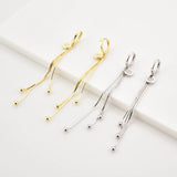 925 Silver Long Chain Drop Earring Women Piercing Jewelry