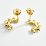 925 Silver Moon Spike Stud Earring Women Rock Punk Fine Jewelry