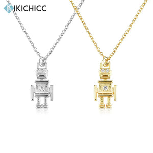 925 Silver Robert Future Pendant Necklace Long Chain Women Crystal Jewelry