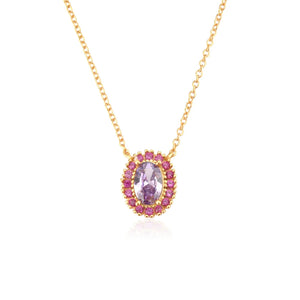925 Silver Red Zircon CZ Pendant Long Chain Necklace