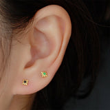 925 Silver Spike Piercing Stud Earring Punk Fine Jewelry
