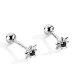 925 Silver Spike Piercing Stud Earring Punk Fine Jewelry