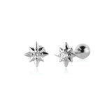 925 Silver Spike Piercing Stud Earring Punk Fine Jewelry