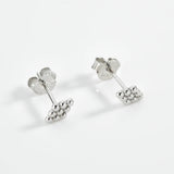 925 Silver Square Stud Earrings Women Piercing Fine Jewelry