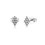 925 Silver Square Stud Earrings Women Piercing Fine Jewelry