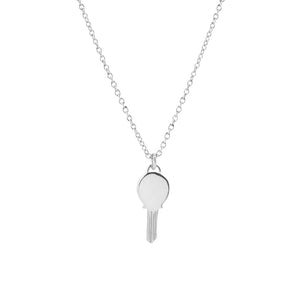 925 Silver Key Pendant Long Chain Jewelry Necklace Small Wedding Gift