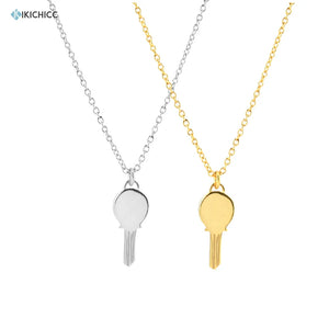 925 Silver Key Pendant Long Chain Jewelry Necklace Small Wedding Gift