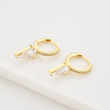 925 Silver Spike CZ Eternity Hoop Earrings