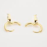 925 Silver Spike CZ Eternity Hoop Earrings