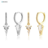 925 Silver Spike CZ Eternity Hoop Earrings