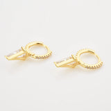 925 Silver Spike CZ Eternity Hoop Earrings
