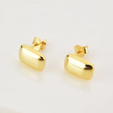 925 Silver Square Stud Earring Women Fine Jewelry Piercing Clips Rock Punk