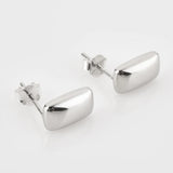 925 Silver Square Stud Earring Women Fine Jewelry Piercing Clips Rock Punk