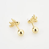 925 Silver 3 Ovals Pearl Stud Earring Women Wedding Jewelry