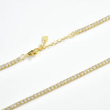 925 Silver 2mm Tennis Clear Rainbow CZ Necklace Choker