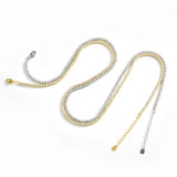 925 Silver 2mm Tennis Clear Rainbow CZ Necklace Choker