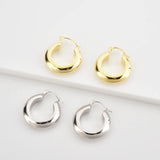 925 Silver Hollow Piercing Hoop Loop Punk Women Wedding Gift