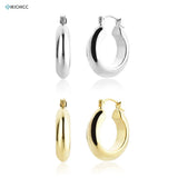 925 Silver Hollow Piercing Hoop Loop Punk Women Wedding Gift