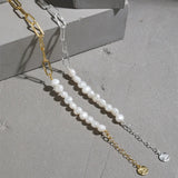 925 Silver Horoscope Pearl Double Bracelet Rock Punk Party Jewels